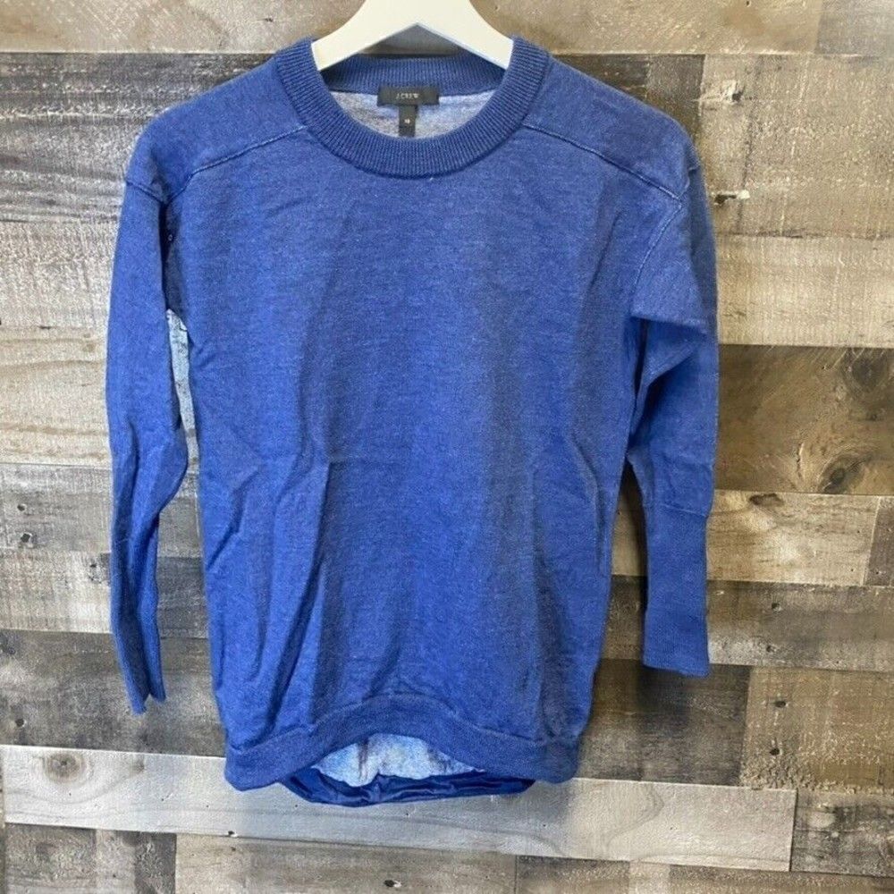 j crew pullover crewneck womens size XS blue merino wool blend